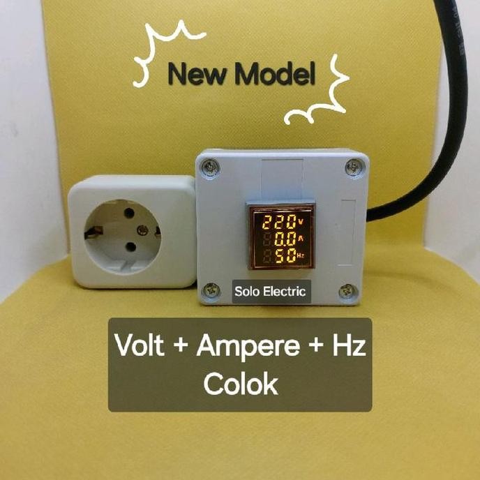 VOLTMETER DIGITAL + AMPERE METER DIGITAL + HZ METER DIGITAL  LANGSUNG PAKAI / VOLT AMPERE COLOK ORIG