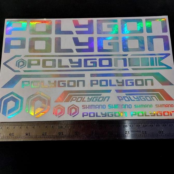 Cutting Sticker Hologram Sepeda Polygon Mtb Satu Set Maxdecal