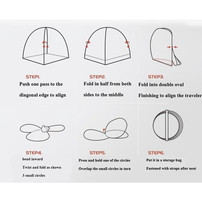 Kelambu Lipat Kelambu Tempat Tidur Dewasa Portable Mosquito Net