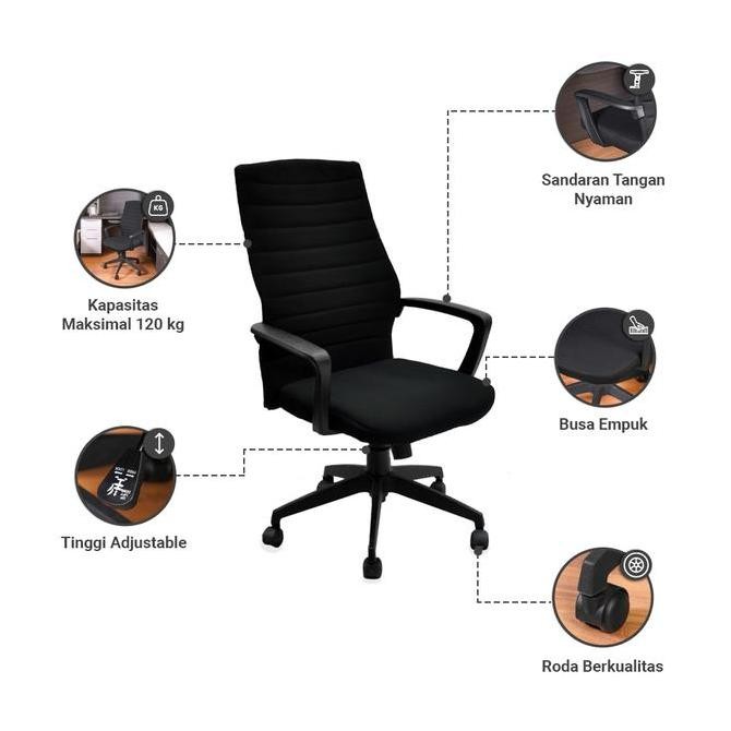 INFORMA LIVERPOOL KURSI KANTOR SANDARAN TINGGI - HITAM