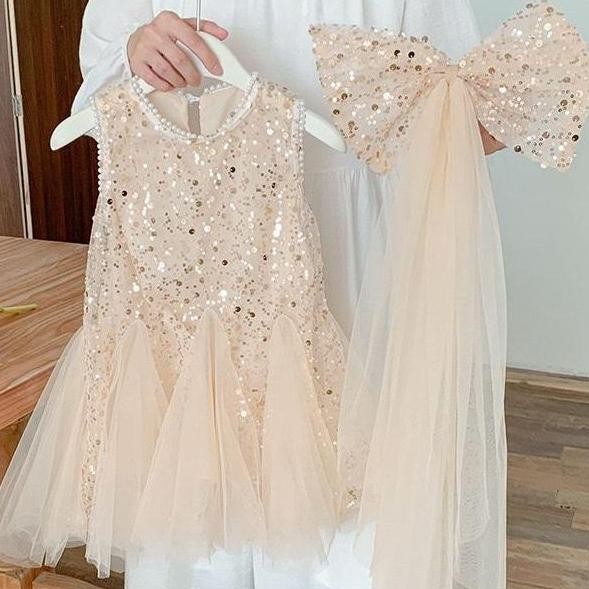 100-140 GAUN GOLD DRESS PESTA ANAK PEREMPUAN