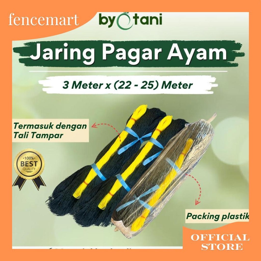 Jaring Ayam 3 Meter / Jaring Kandang Ayam / Jaring Kebun / Jaring Serbaguna Ori