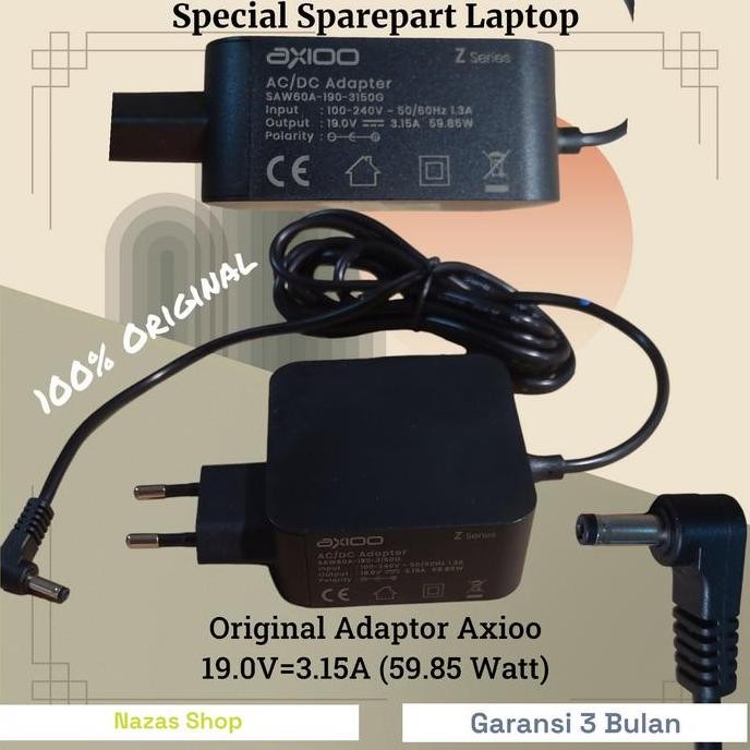 Adaptor Charger Axioo Mybook Z Series Z6,Z6 Metal,Z10 Metal 19.0V 3.15A 59.85W Original