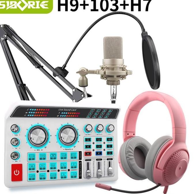 Siborie H9+103+H7 Paket Lengkap Live Soundcard Headset Mic For Streaming Langsung
