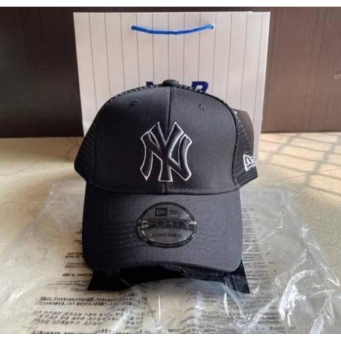 Topi Baseball Mlb Ny Trucker Whire List Original Black Caps