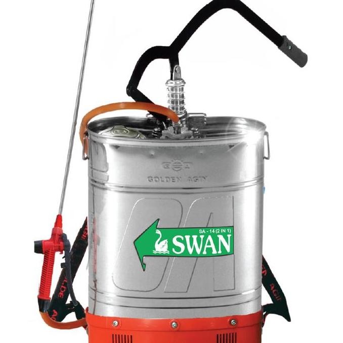 Sprayer Swan Stainless 2In1 Manual Elektrik 14 Liter Tangki Semprotan Tani Sa14 2In1 Sa 14 Original 