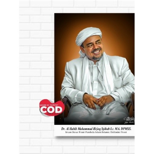 HIASAN DINDING TEMA HABIB RIZIEQ BIN HUSEN SYIHAB / FOTO HABIB RIZIEQ BIN HUSEN SYIHAB / POSTER KAYU