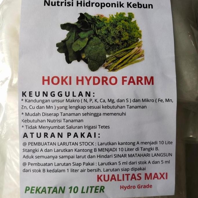 AB MIX Nutrisi Hidroponik Kebun Untuk Sayuran Daun Pekatan 10 Liter