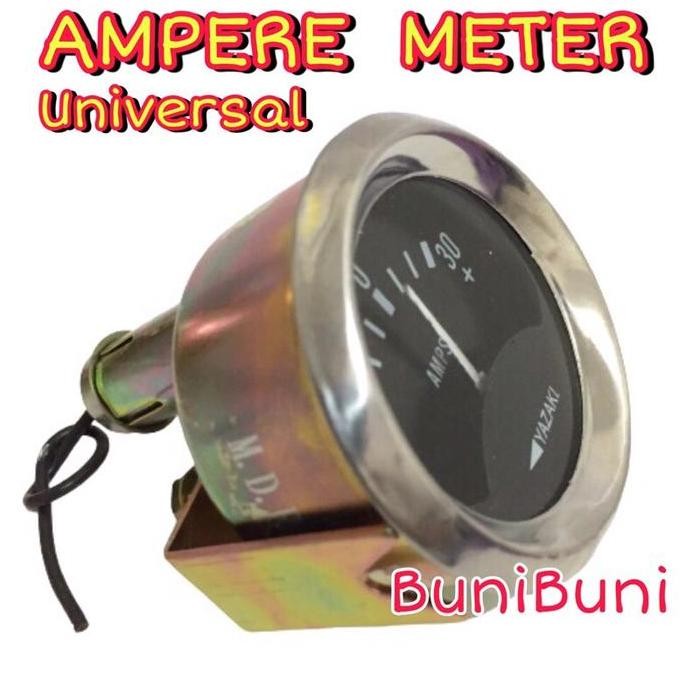 DF206>> Ampere Meter DC / Amper Cas / Indikator Pengukur Arus Aki Mobil & Mesin Universal