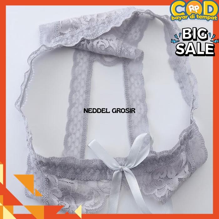 CELANA DALAM  OPEN G STRING TRANSPARAN LACE THONG LINGERIE  BY NEDDEL GROSIR