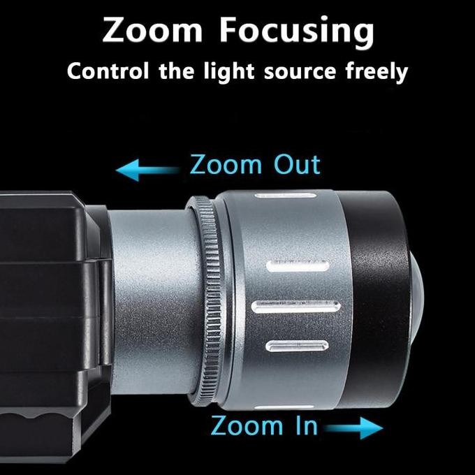 DF362>> Senter Kepala Zoom LED Laser Rechargeable 3 Mode Max power 100w -S01/S08