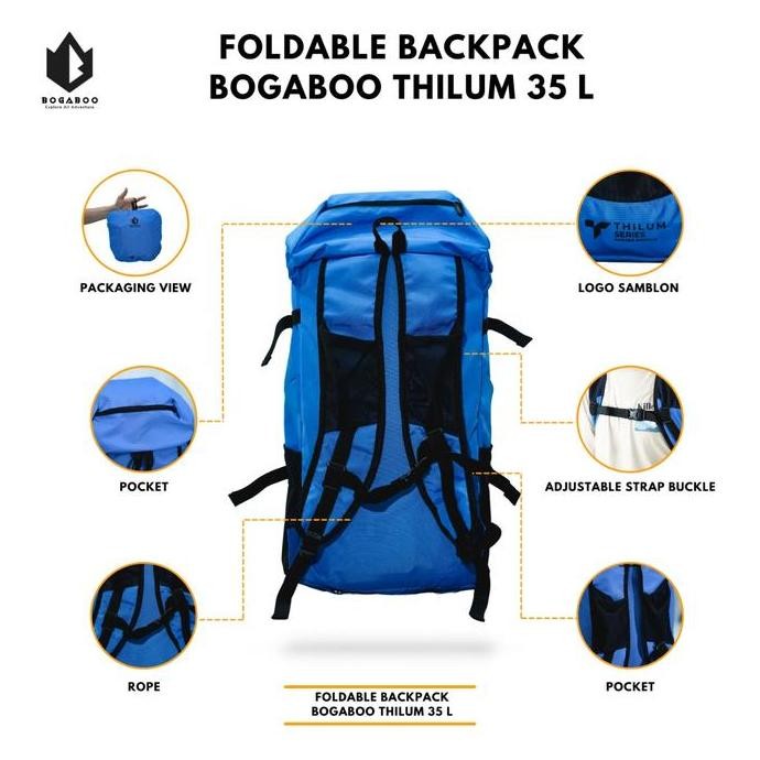 DF241>> Tas Ransel Lipat Kapasitas 35 Liter Ultralight - Tas Ultralight - Tas