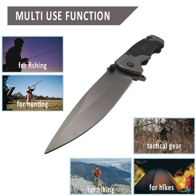 DV8 >> Pisau Lipat Outdoor Doom Blade Folding Knife Survival Tool 440C 58HRC