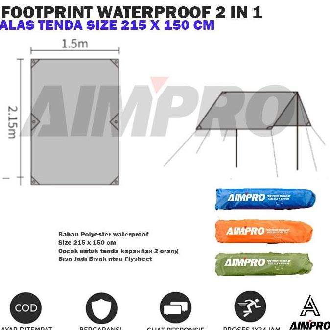 DF200>> FOOTPRINT / ALAS TENDA AIMPRO 215 x 150 Cm, 215 x 215 Cm