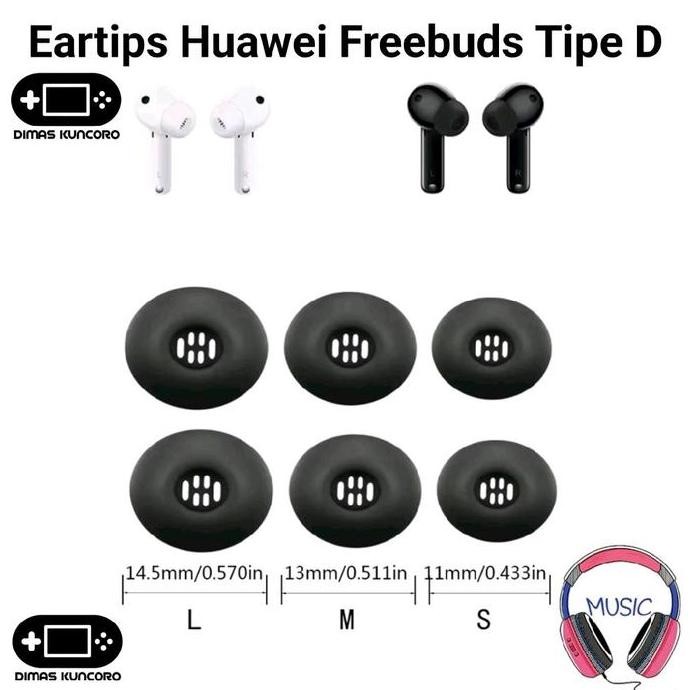 DF230>> Eartips Huawei Freebuds Tipe D silicone silicon eartip replacement pengganti huawei freebuds