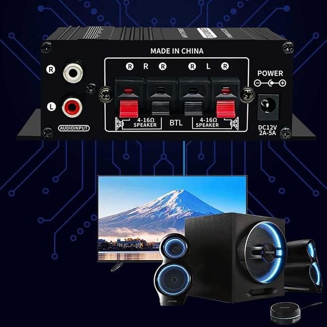 DY105 >> COD Lepy Ampli Amplifier Super Bass Karaoke Mobil Rumah Audio Mini HiFi Stereo Treble Bass 