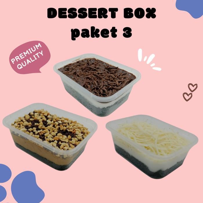 Paket Isi 3 Tiramisu Brownies Red Velvet Matcha Mini Cake Dessert Box