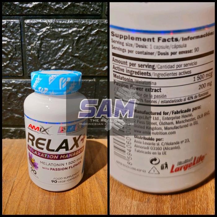 Suplemen Fitness AMIX Relax Plus Melatonin 90 kapsul Malang ZMA Sleep