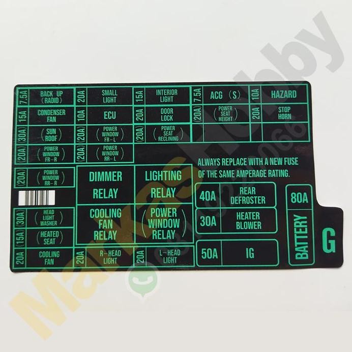 Stiker Honda Accord Maestro Fuse Box Sikring