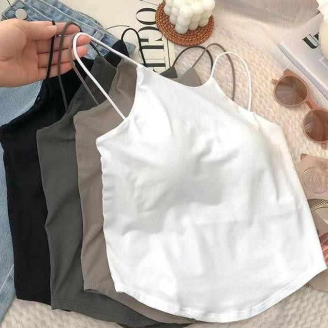 Istana - 1199 Tanktop Wanita Tali Kecil Elastis Tanpa Kawat With Bra Cup Fit Panjang