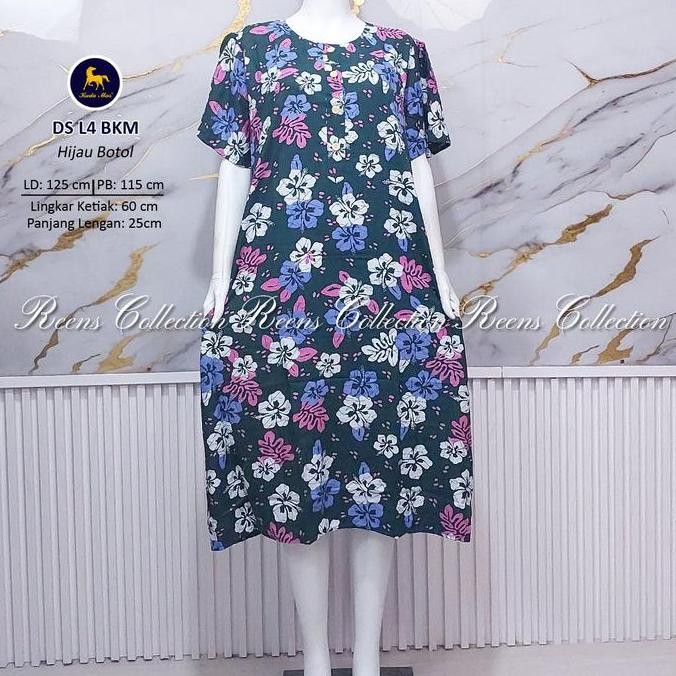 Daster L4 Jumbo Batik Kuda Mas Ld 130Cm | Daster Rayon Busui Lengan Pendek Premium