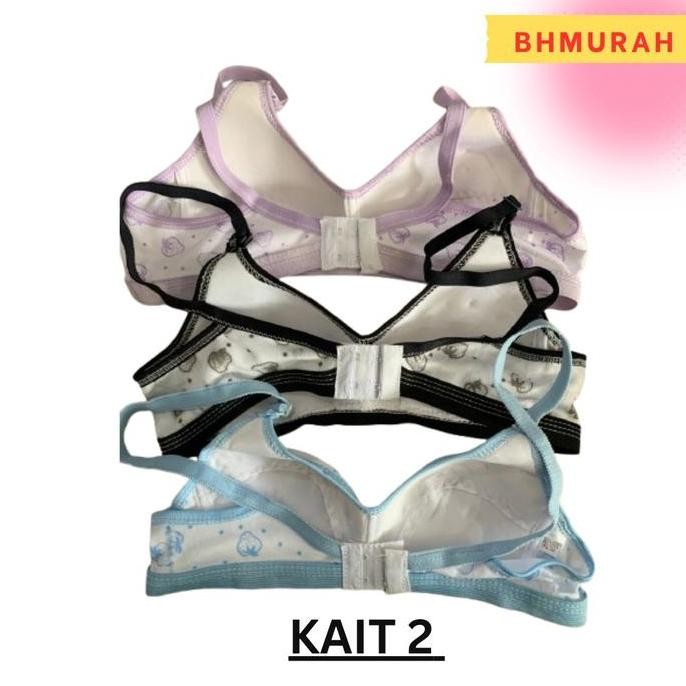 (12 Pcs) 1Lusin Sport Bra Wanita Anak Dan Remaja Abg Bh Pakaian Dalam - Tanpa Kawat - Tanpa Busa