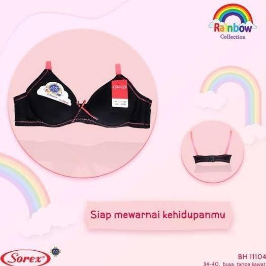 [ 1Pcs ] Bh Sorex Rainbow 11104 Size 34-40 Busa Tanpa Kawat Kait 2 Setara Cup B Nyaman