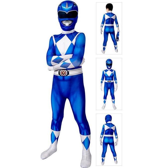 DF184>> <Stock ready> Anak-anak Power Rangers Cosplay Bodysuit Boys Girls Superhero Jumpsuit Hallowe