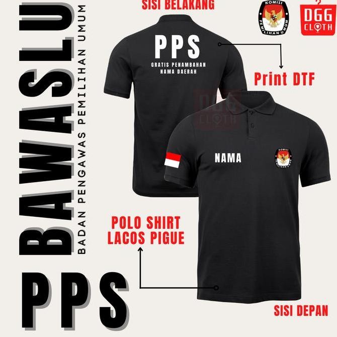 DY65 - Kaos Kerah BAWASLU PEMILU - Kaos Polo BAWASLU PPS PEMILU Type 1
