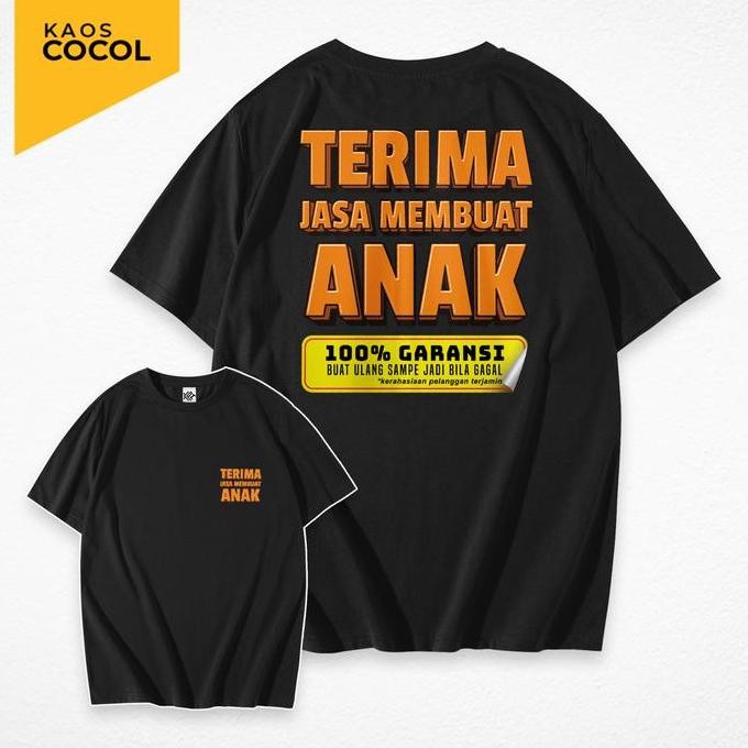 DF109>> Kaos Kata Jasa Membuat Anak - Desain Kata Lucu - Bahan Baju Cotton Combed 20s Tebal Lembut d