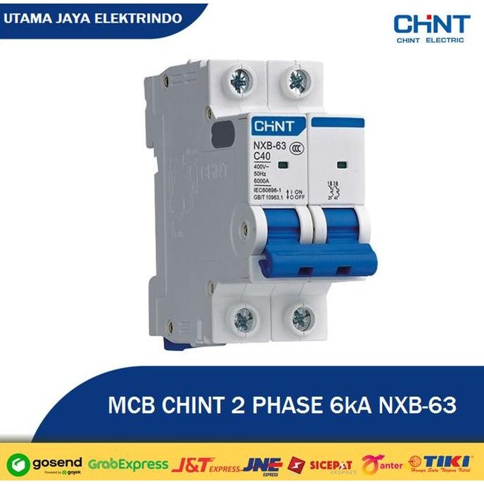 MCB Chint 2 Phase 6 Ampere 6kA NXB-63 - ORIGINAL - MURAH