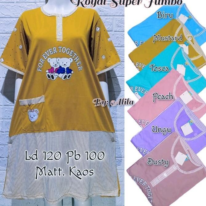COD Daster Kaos Jumbo Busui Kain Tebal Menyusui Rayon Bumil Wanita Pendek