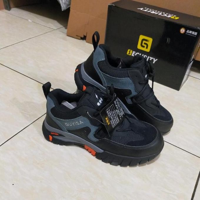 Sepatu Safety Sporty Guyisa 121 Ujung Besi Pria Wanita Shoes Santai Kerja HTS