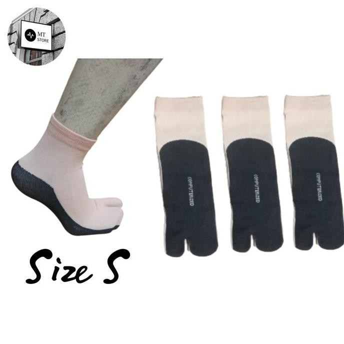 Promo Kaos Kaki Jari Wanita Tebal /Kaos Kaki Jempol Cream Telapak Hitam Cod