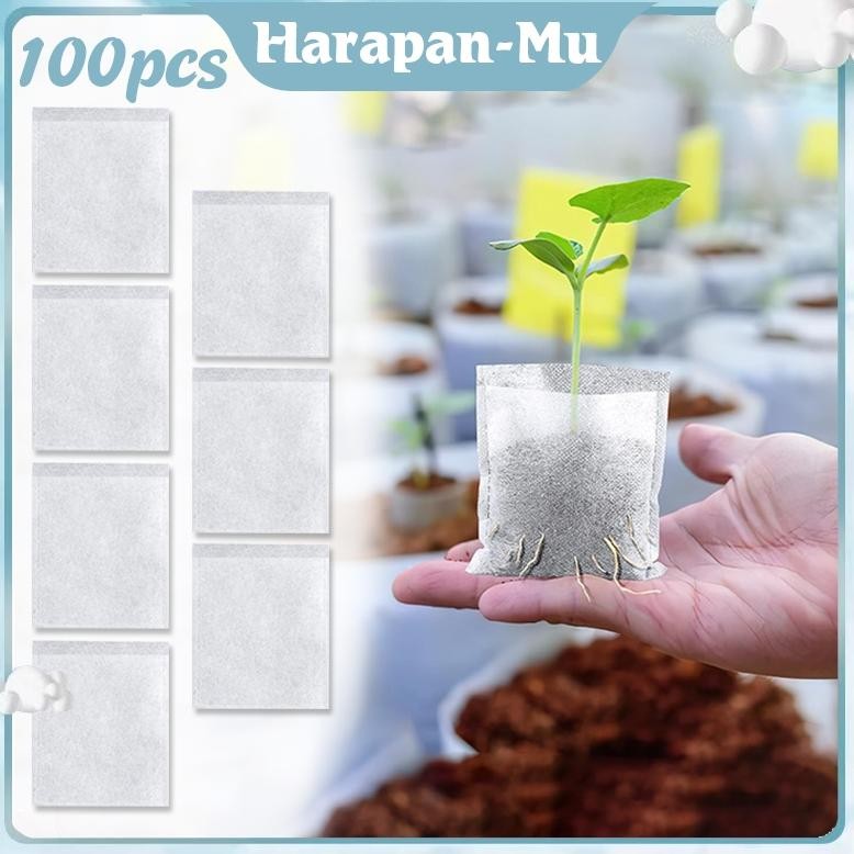 UGNDA Seedling Bag 100 Lembar Polybag Semai Benih Polibag Semai Bibit Sayuran Polybag Semai Cabai