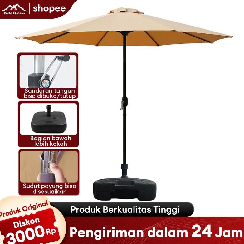 WTHB Outdoor  Tenda Payung Payung Jualan 270CM Pantai Outdoor Umbrella UV Perlindungan Kain