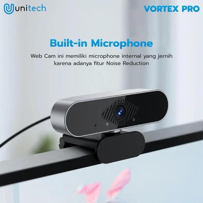 Webcam Laptop / Pc 1080P Full Hd + Mic | Vortex Pro | Unitech Camera Untuk  Computer Komputer Pc Kam