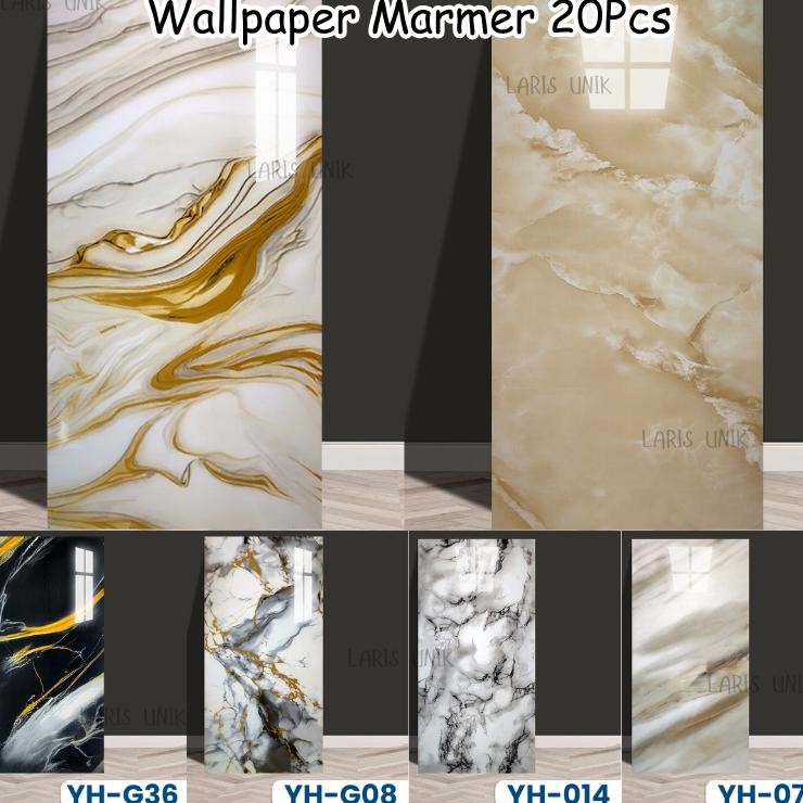 Wallr Dinding Vinyl Marble Lantai Vinyl Marmer Granit Stiker Kayu 30 X 60 Cm Stiker Dapur Laris