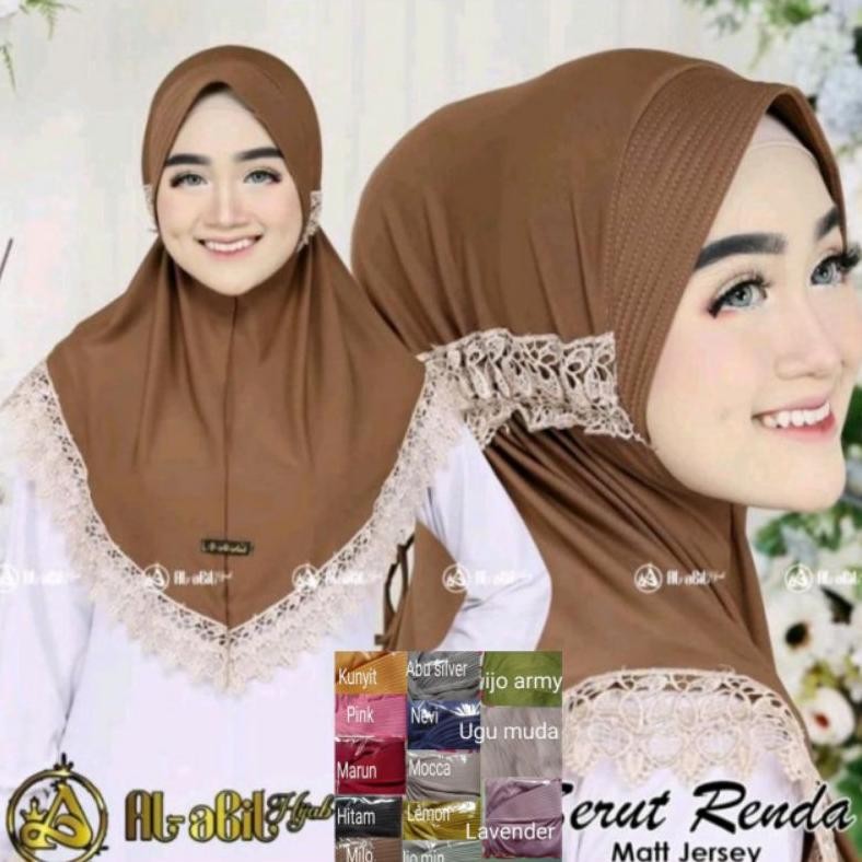 TR21 jilbab/instan setandar/hijab/serut belakang renda Terlaris
