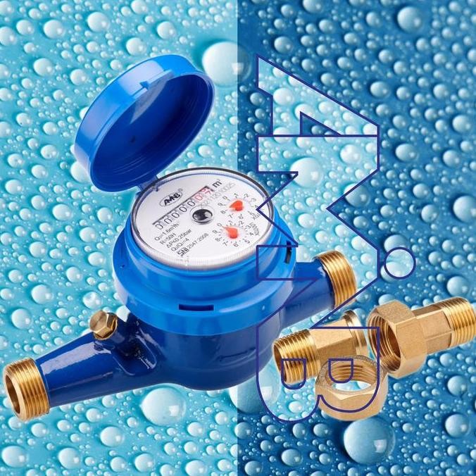 Meteran Air Kuningan Sni / Meter Air Pam Body Kuningan Sni Merk Amnb