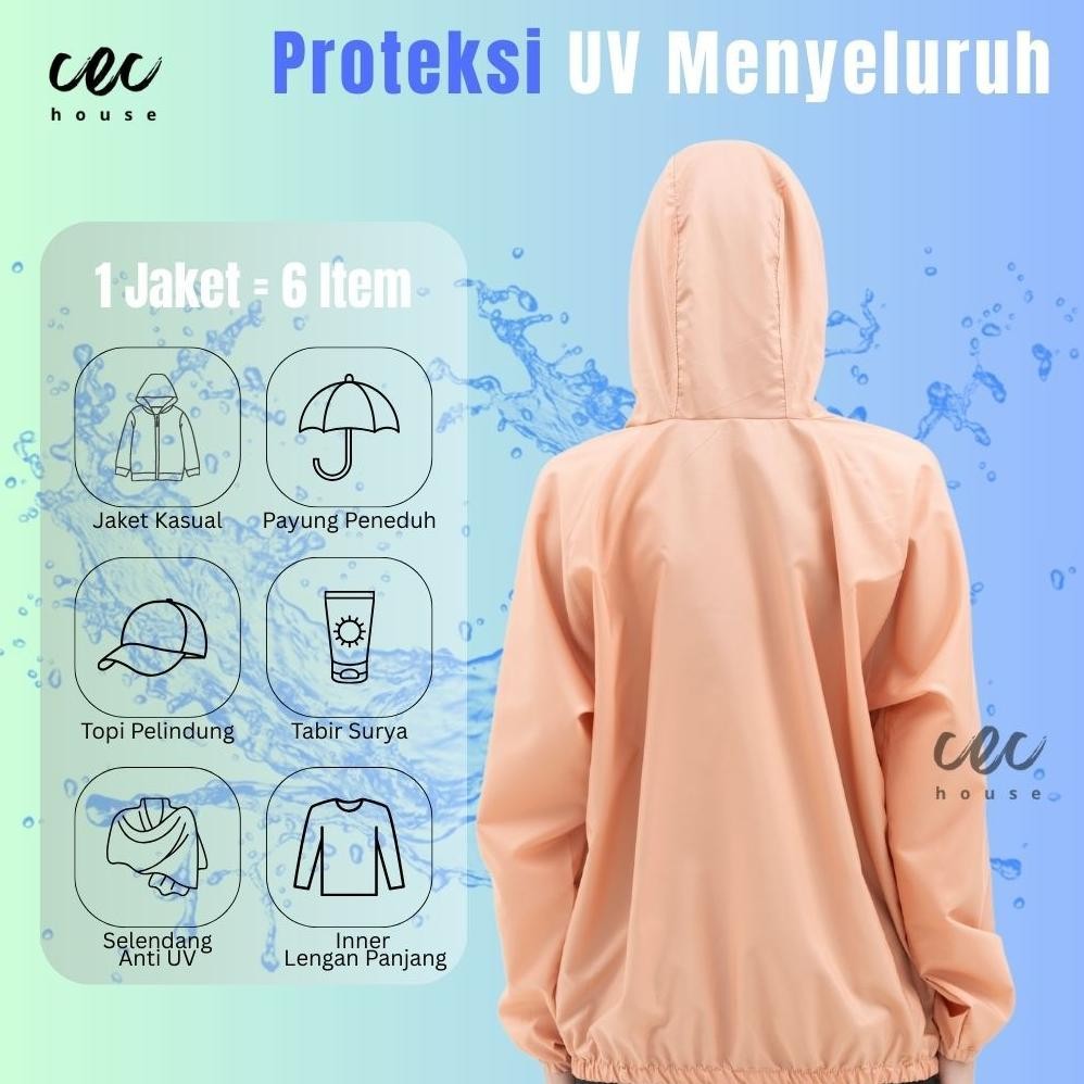 Original Jaket Olahraga Parasut Polos Pria/Wanita Mirip Uniqlo, Uv Protection, Windbreaker, Sauna Su