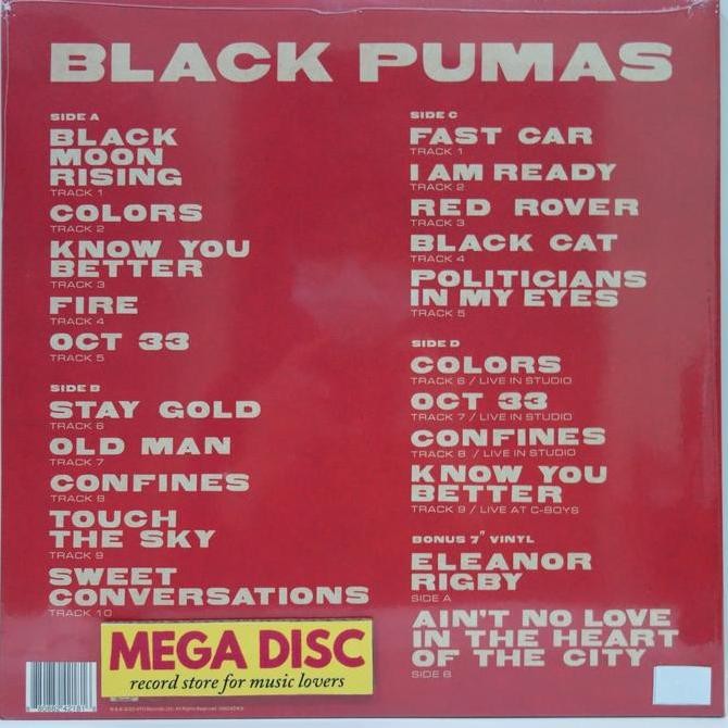 LP Black Pumas Black Pumas Album Music PH 2LP+1LP 7" Colored Vinyl Rare Koleksi Original