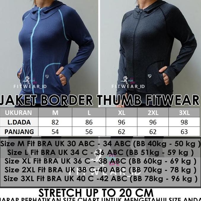 Jaket Olahraga Fitwear (Running, Sepeda , Gym ) BETH THUMB [D.GREY