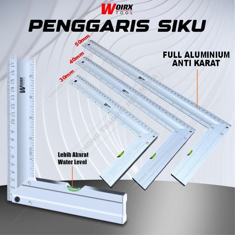 Penggaris siku tukang aluminium alloy 30cm 40cm 50cm **