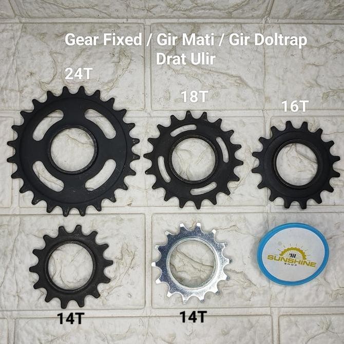 Promo Gir Gear Cog Doltrap Torpedo Drat Ulir Sepeda Fixie 12T 14T 16T 18T 20T 22T 24T Dan Pengunci L