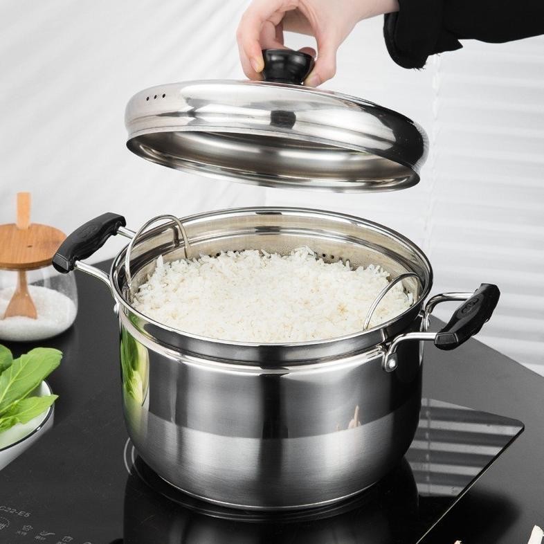 Miliki - PANCI KUKUSAN 2 SUSUN UKURAN BESAR TUTUP KACA STEAMER JAPAN BAKPAO SIOMAY KUE DANDANG PANCI