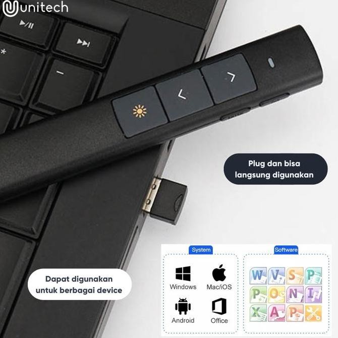 Unitech Laser Pointer Wireless Alat Presentasi Pen 50m Kontrol