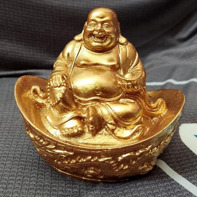 Patung Happy Buddha Budha Budai Julaihud Tertawa Tawa Gembira Duduk