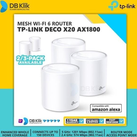 Mesh Wi-Fi Router TP-Link DECO X20 AX1800 Whole Home- TP Link DECO X20