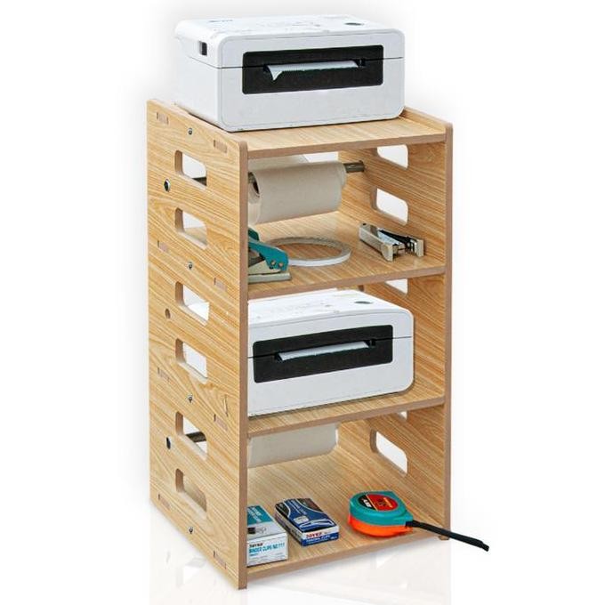 Rak Meja Susun Printer Kertas Thermal Serbaguna bahan MDF Kuat dan Praktis - LC056 - 2 SUSUN